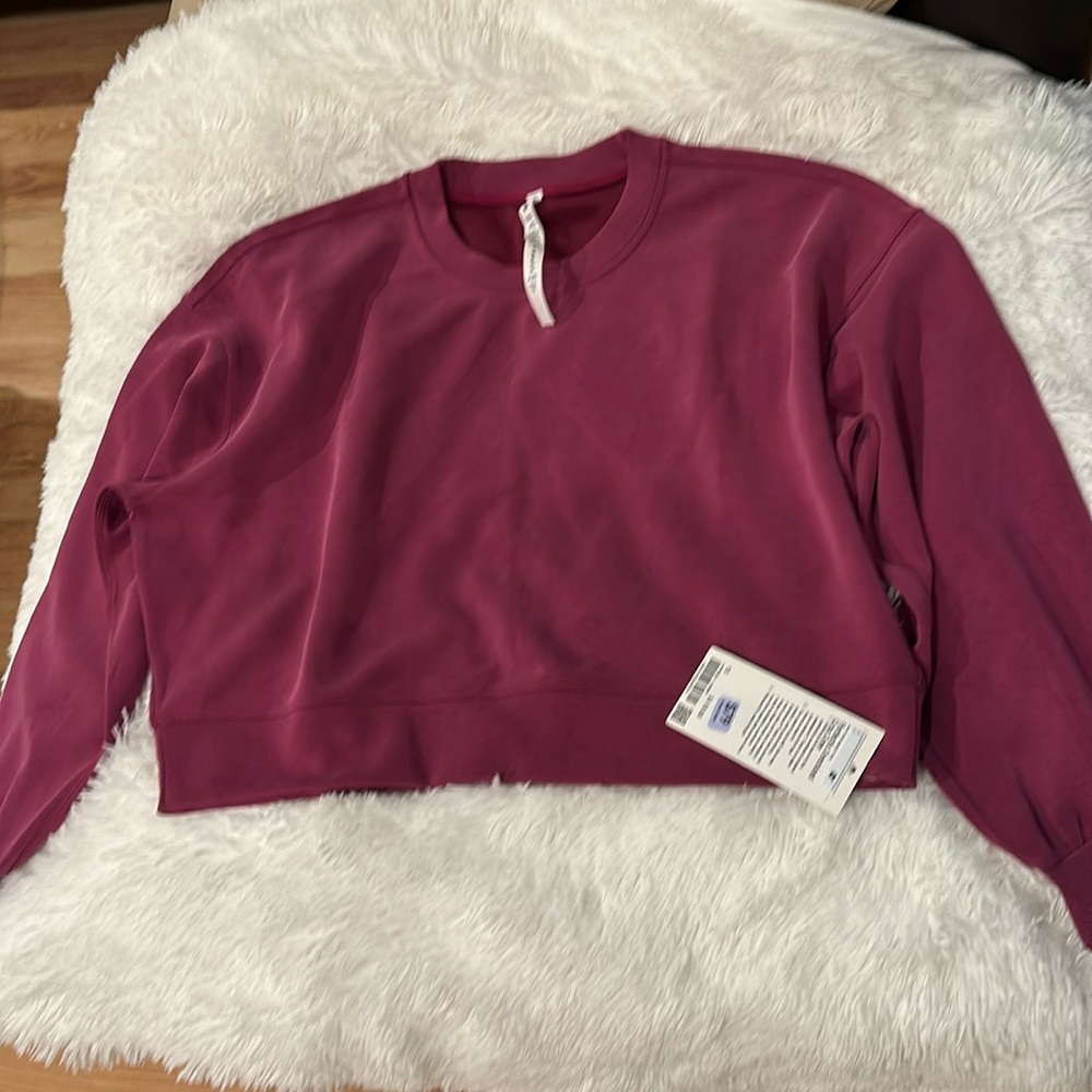 Lululemon Softstreme Perfectly Oversized Crop Crew in Magenta Purple